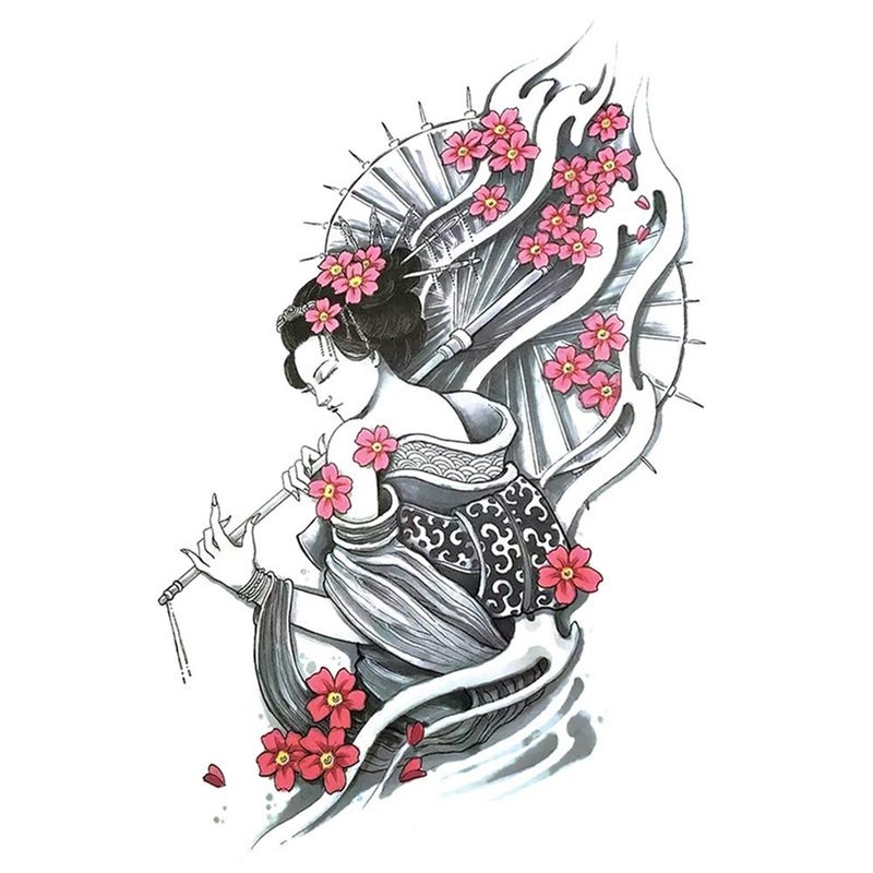 Waterproof temporary tattoo stickers for half-sleeve tattoos, one-time use.